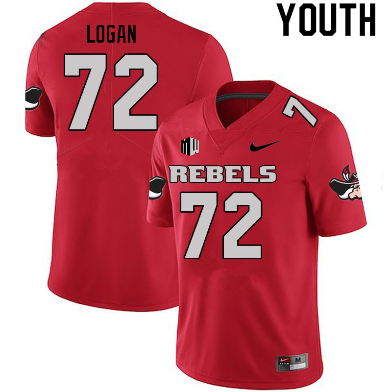 Youth #72 Brandon Logan UNLV Rebels College Football Jerseys Sale-Scarlet - Click Image to Close